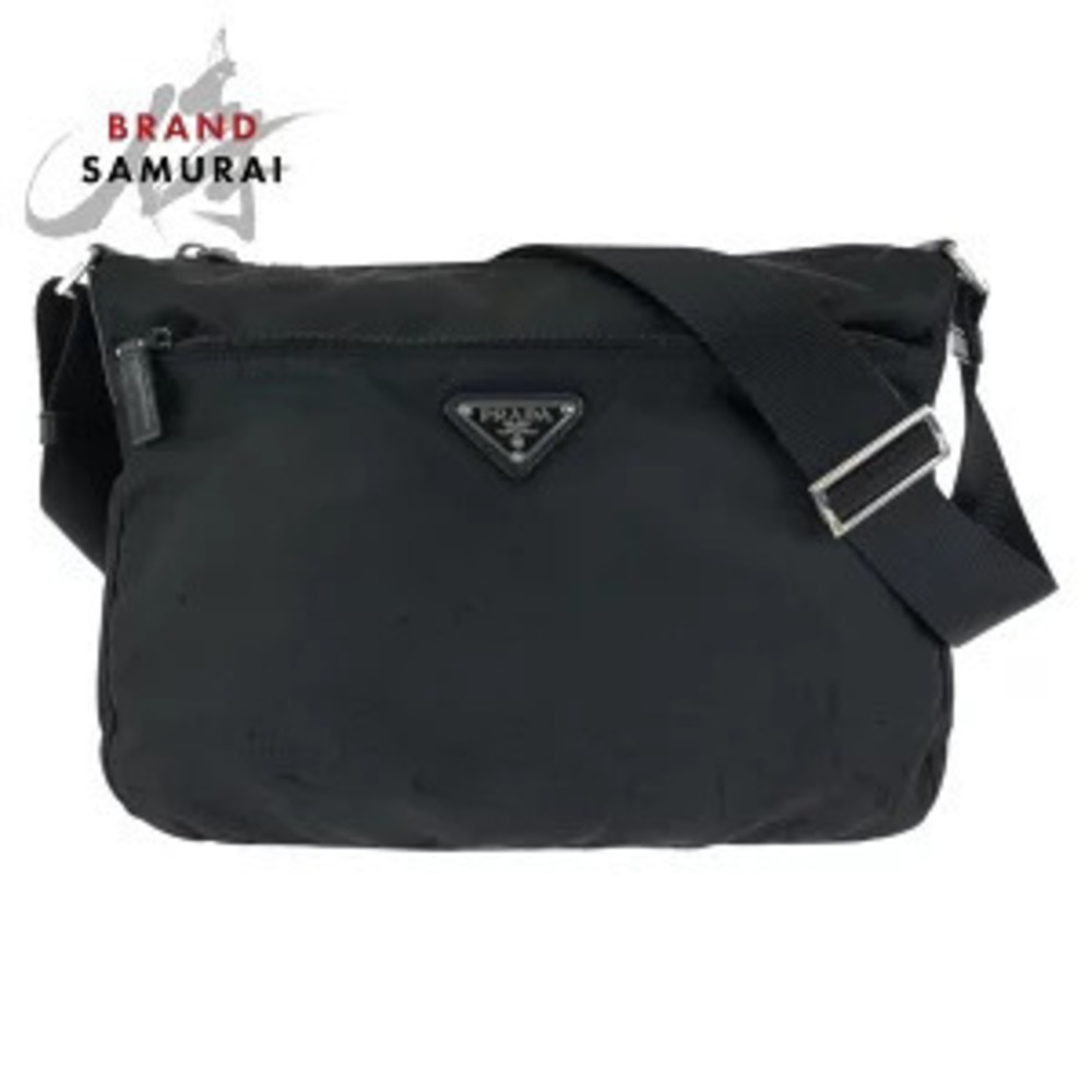 Prada Tessuto Triangle Plate Black Shoulder Bag Messenger